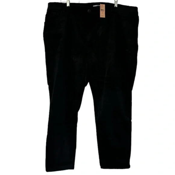 LOFT Plus Black Midrise Stretch Velour Skinny Pants size 22 NWT - Picture 8 of 16